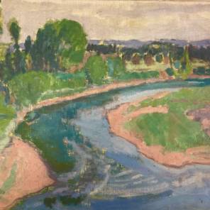 A French Landscape of a Meandering River